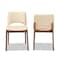 Baxton Studio Afton Mid-Century Modern Beige Faux Leather Upholstered and 2-Piece Wood Dining Chair Set Set of 2 188-11660-ZORO - alternate 6
